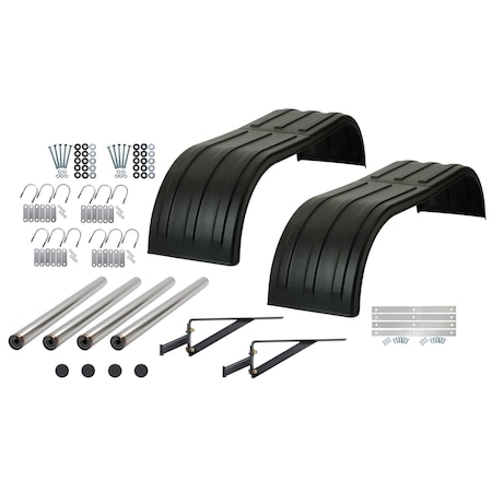 Betts Spring Kit - Fenders, Full Tandem, Two Piece, Black Poly, 132in, With Brackets TIKPF400-132XP